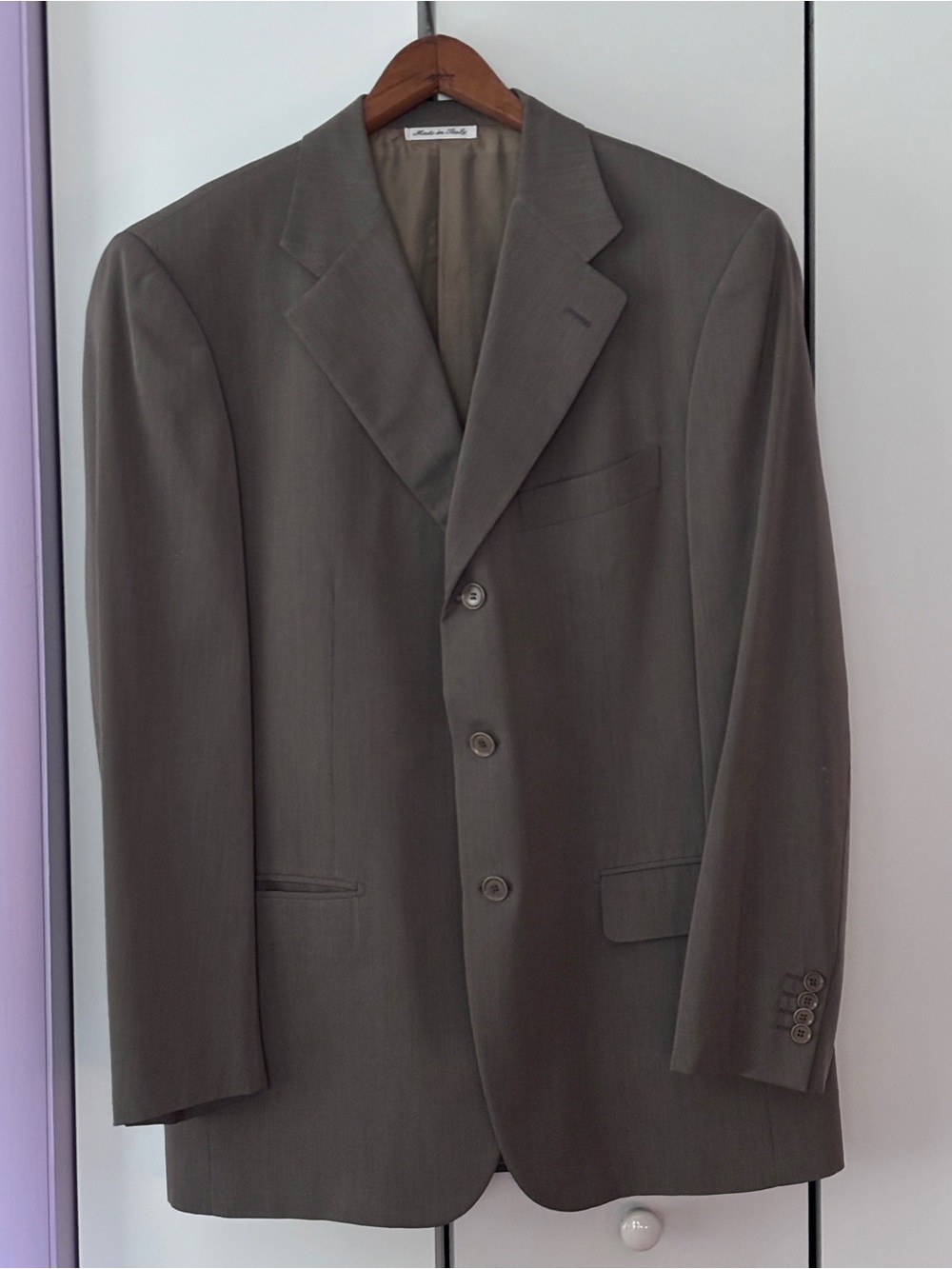 Pal Zileri Men's Taupe Gray Single-Breasted Suit Set size 42R/ 36x25 pants